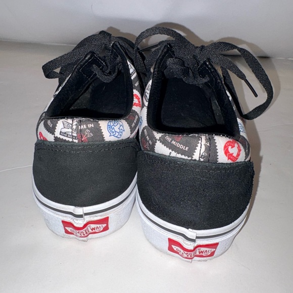 Vans Black and White Love Letters Patchwork Sneakers - Picture 2 of 8